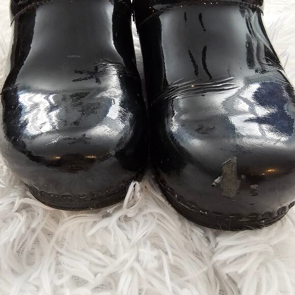 Dansko Black Clogs Shiny Leather Size 37 - Picture 6 of 6